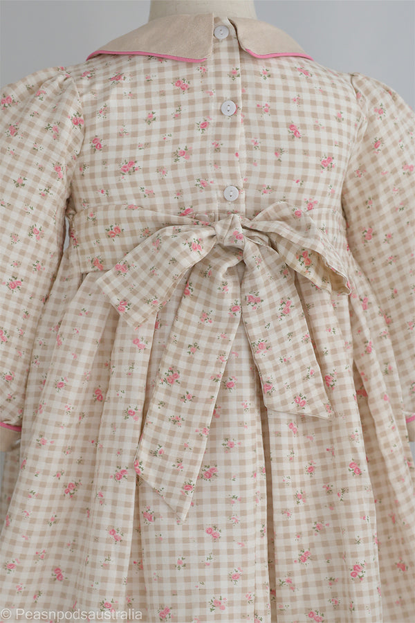 Gingham Rose Handsmocked Dress