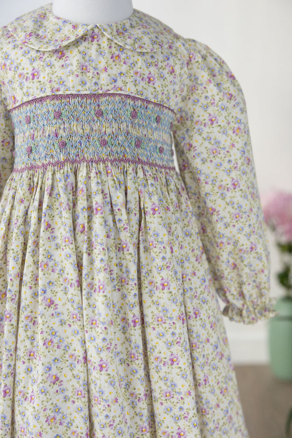 Lavender Hand-Smocked Dress