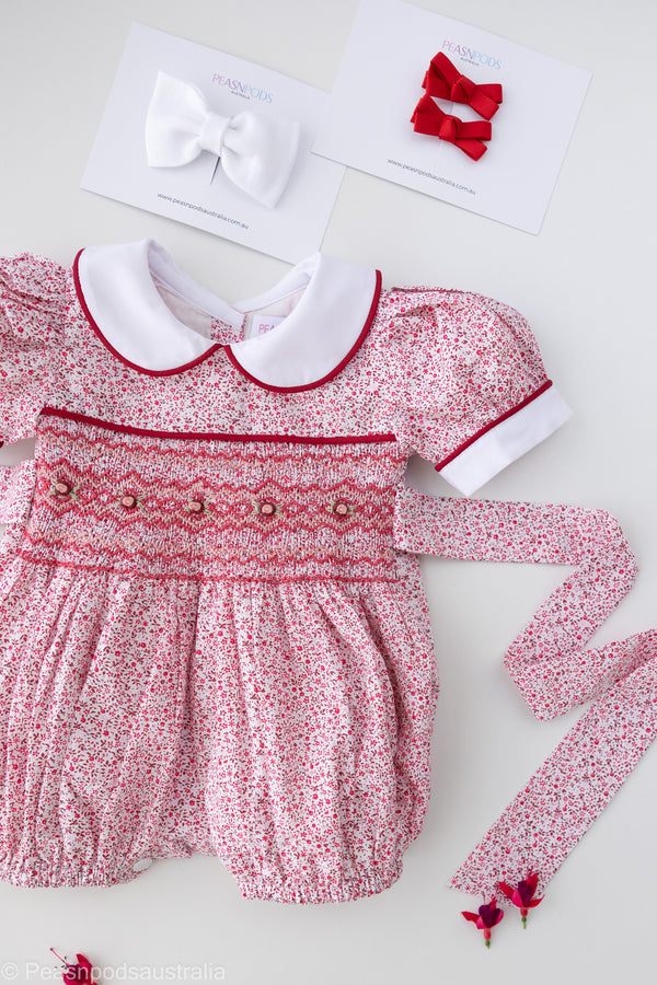 Clara Hand-Smocked Romper