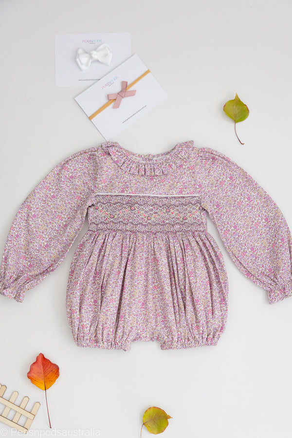 Adeline Handsmocked Romper