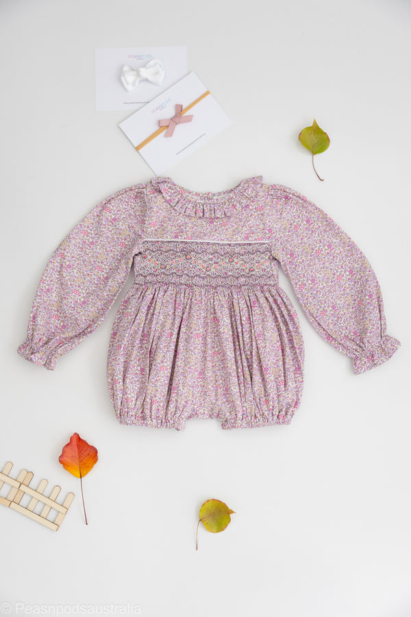 Adeline Handsmocked Romper