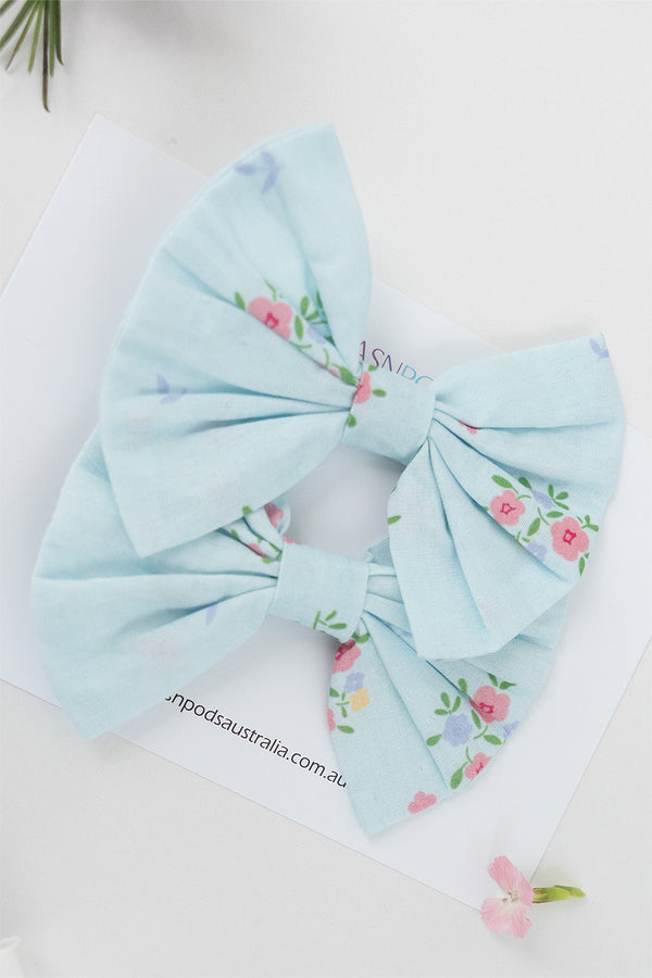 Blue Floral Bows