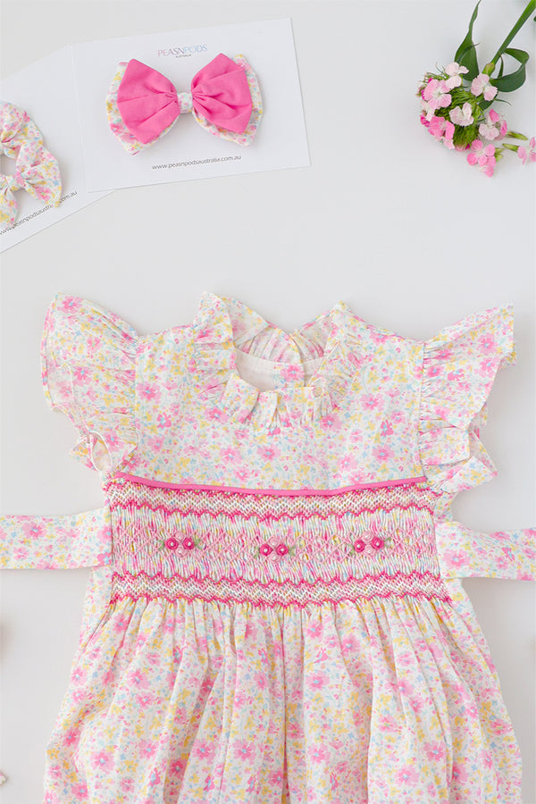 Hazel Handsmocked Romper
