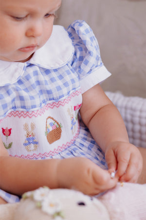 Bunny Basket Handsmocked Romper
