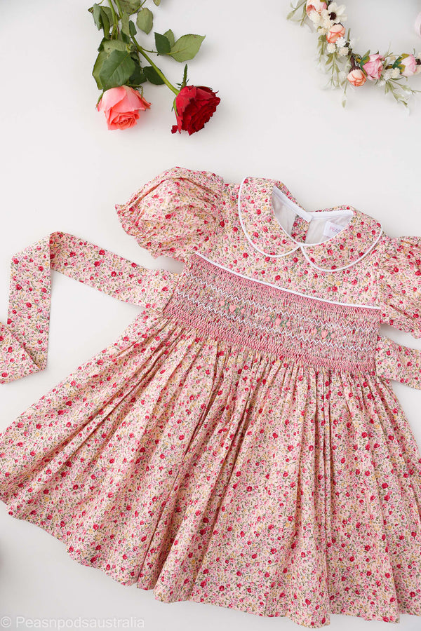 Red Dahlia Handsmocked Dress