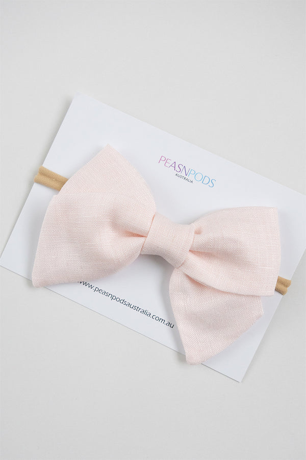Pink Linen Big Bow