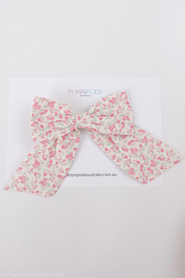 Pink Ditsy Floral  Bow