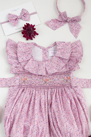 Violet Bloom Handsmocked Romper  