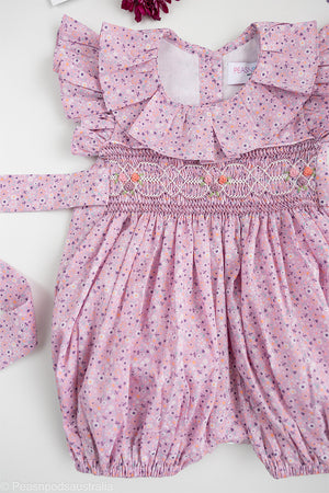 Violet Bloom Handsmocked Romper  