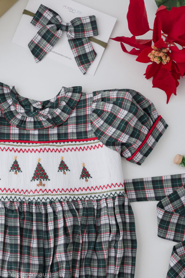 Christmas Tree Plaid Romper