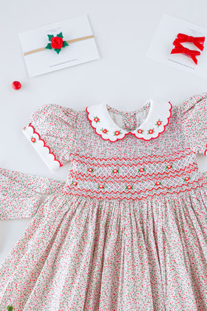 Merry Blossom Handsmocked Dress