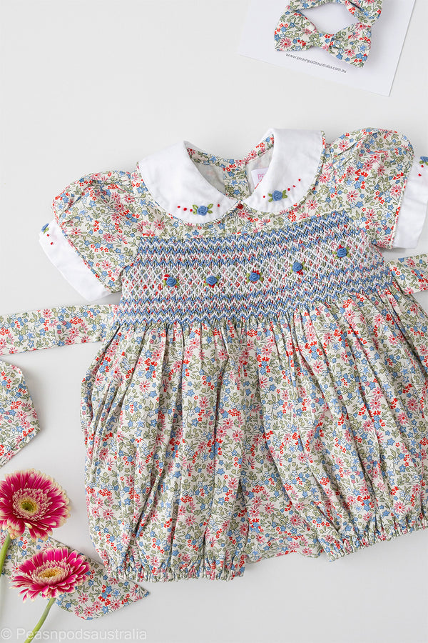 Holly Hand-Smocked  romper