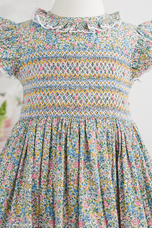 Floral Hand-Smocked  Dress