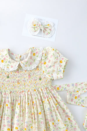 Bunny and Tulip Handsmocked Dress