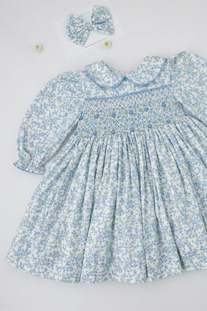 'Forget-me-not' Handsmocked Dress