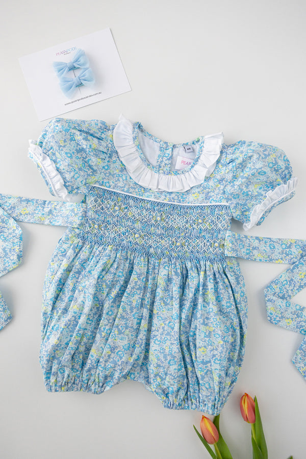 Evelyn Hand-Smocked Romper