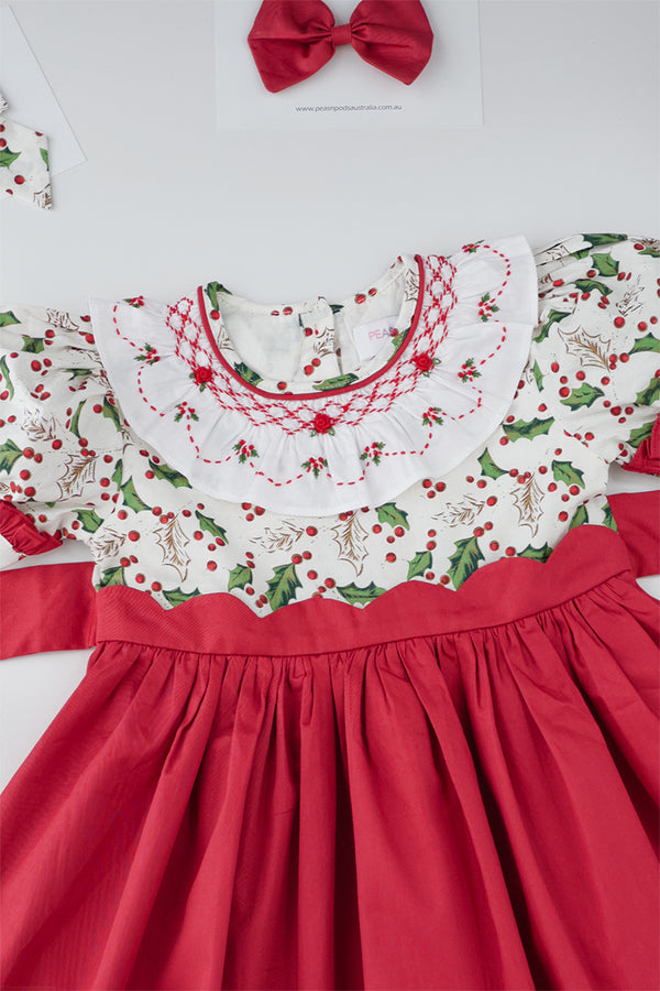 Holly Jolly Handsmocked Dress