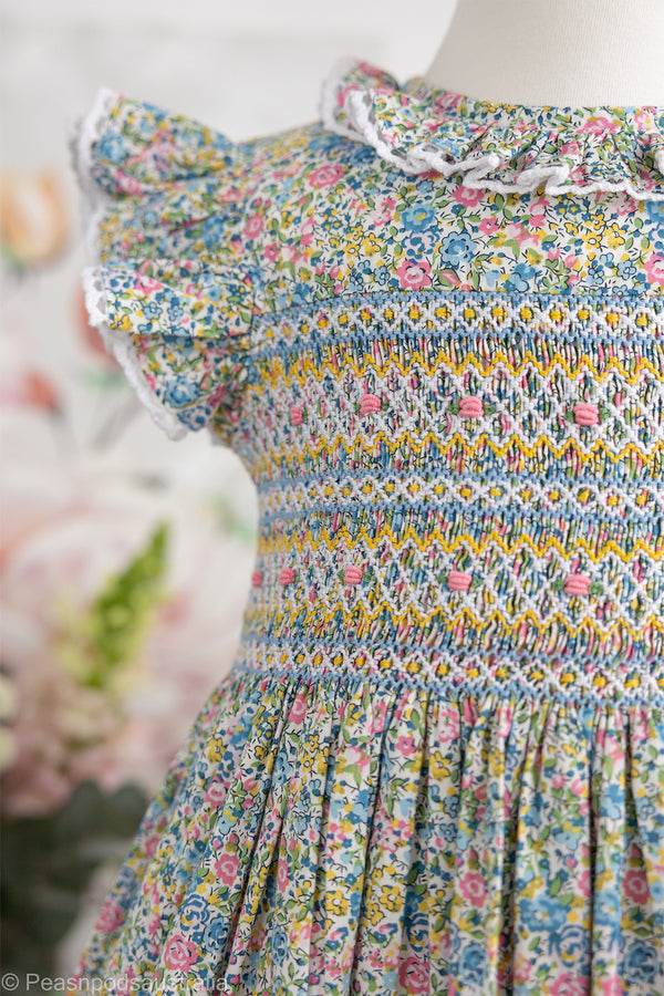 Floral Hand-Smocked  Dress