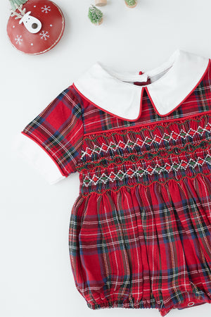 Festive Tartan Boys Bubble Romper