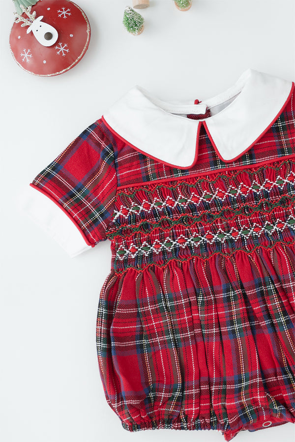Festive Tartan Boys Bubble Romper