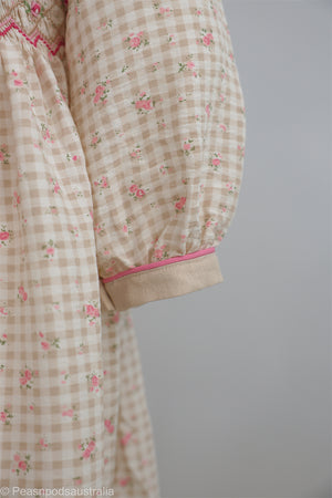 Gingham Rose Handsmocked Dress