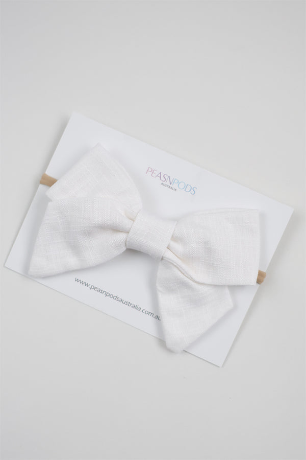 Ivory Linen Big Bow