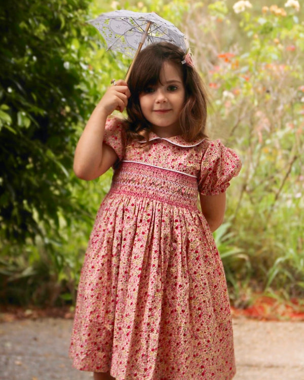 Red Dahlia Handsmocked Dress