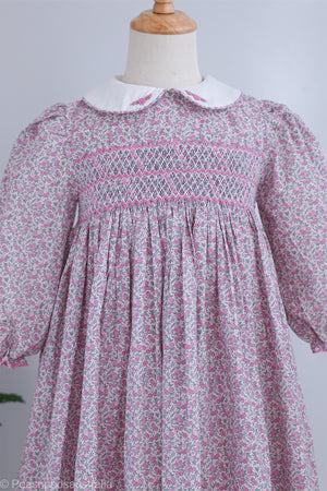Lilac Floral Handsmocked Dress