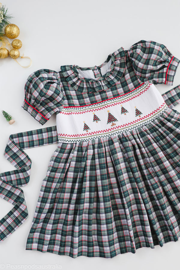 Christmas Tree Plaid Dress