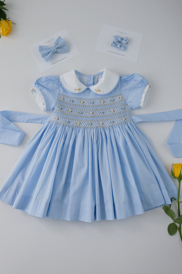Blue Handsmocked Dress