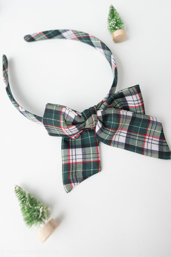 Green Plaid Headband