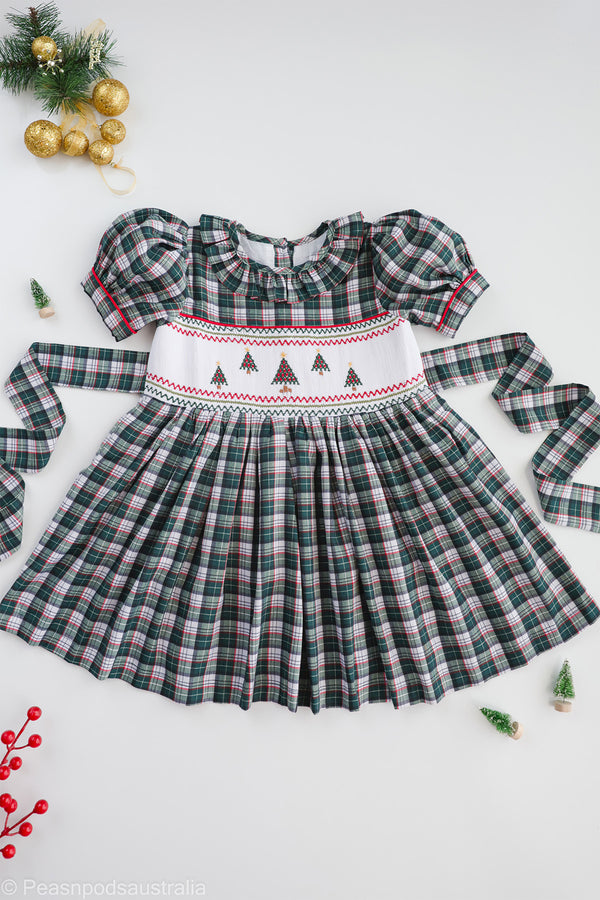 Christmas Tree Plaid Dress