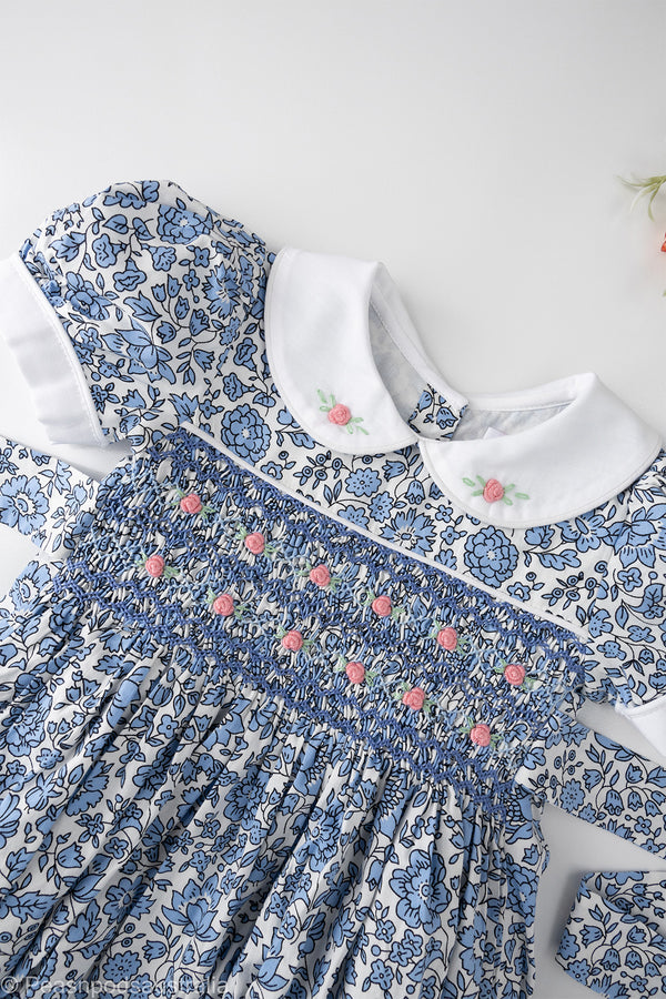 Rose Bud Hand-smocked Romper