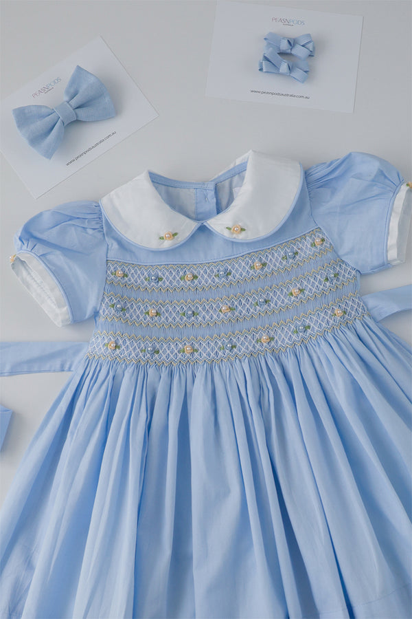 Blue Handsmocked Dress