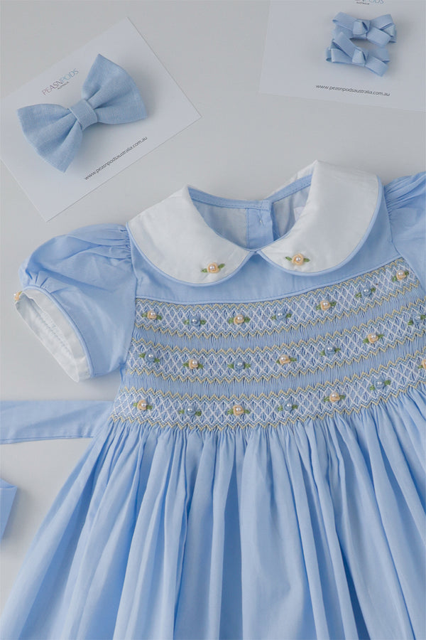 Blue Handsmocked Dress