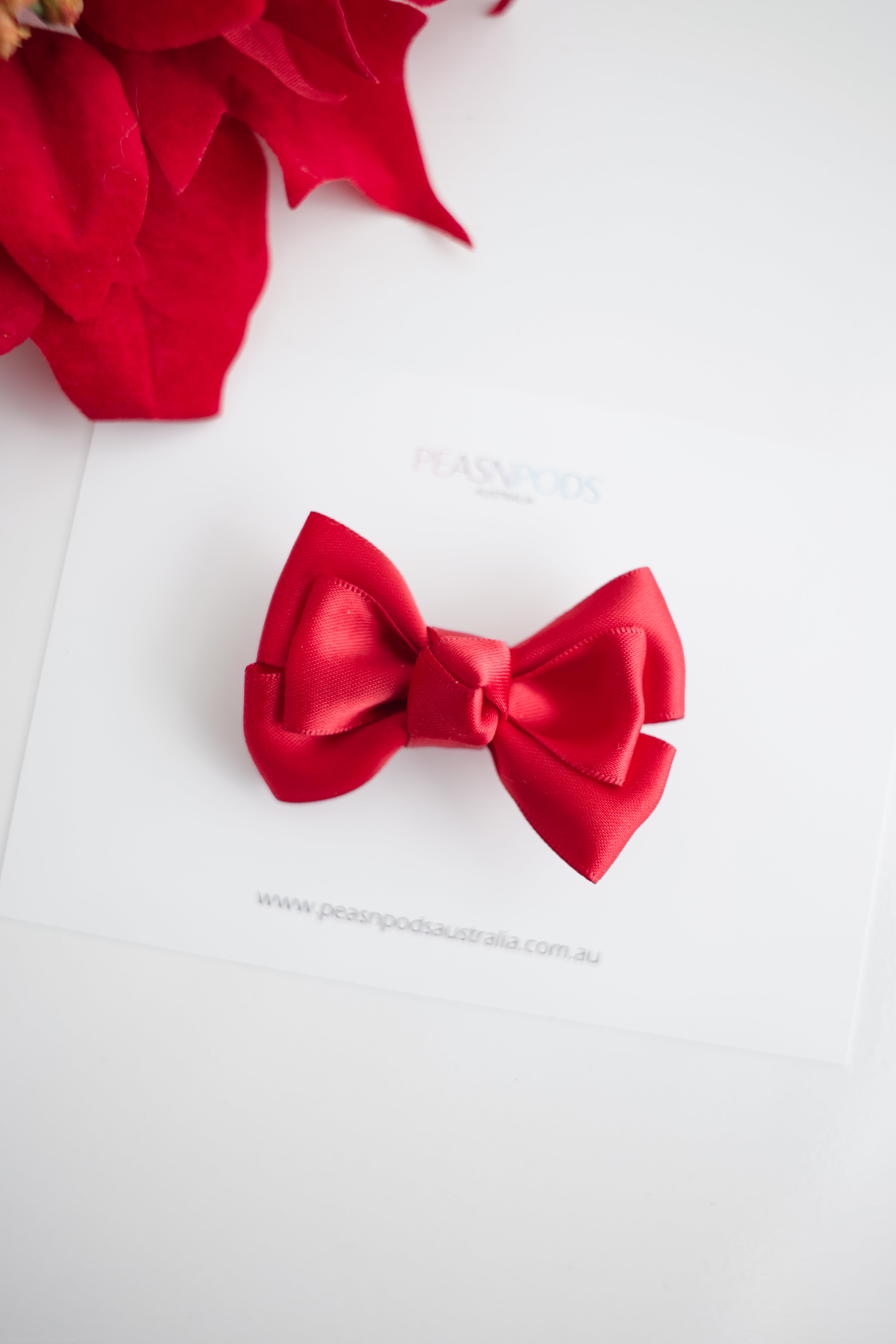 Red Ribbon Bows – peasnpodsaustralia