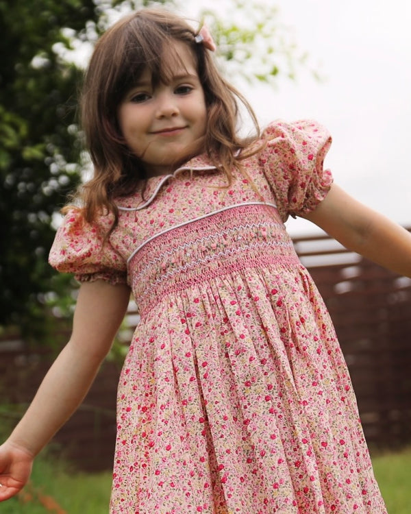 Red Dahlia Handsmocked Dress