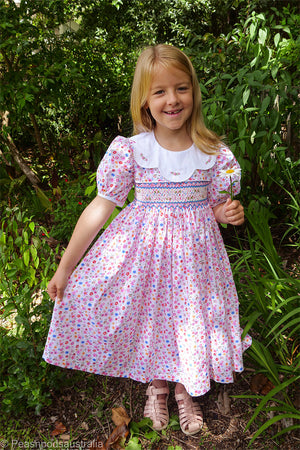 Pink Petal Hand-Smocked  Dress