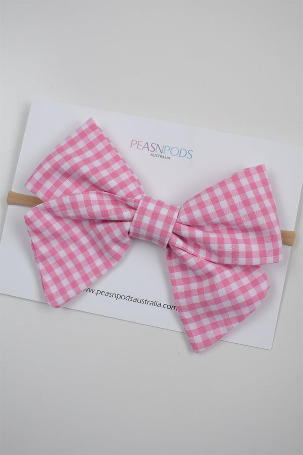 Pink Gingham Big Bow