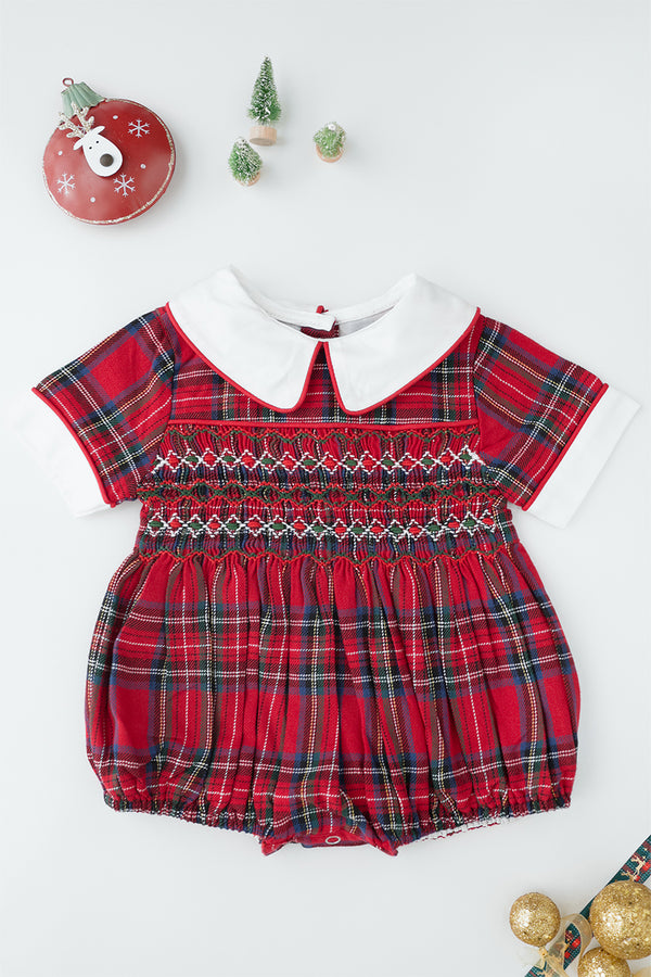 Festive Tartan Boys Bubble Romper