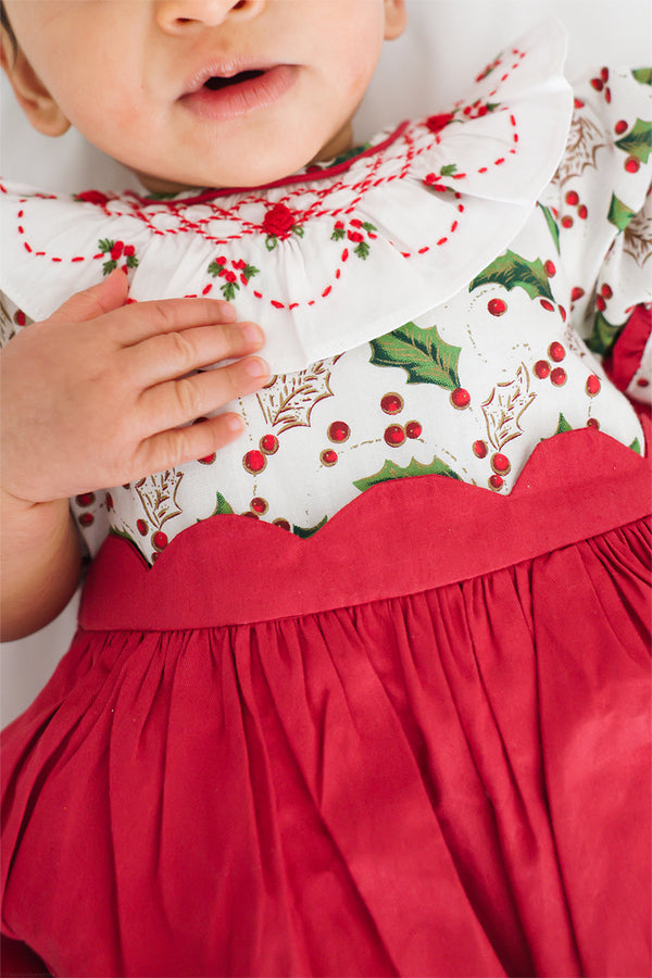 Holly Jolly Handsmocked Romper