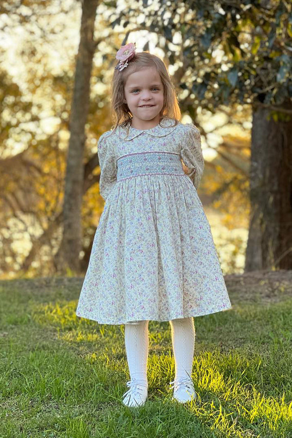 Lavender Hand-Smocked Dress