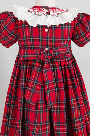 Festive Tartan Handsmocked Dress