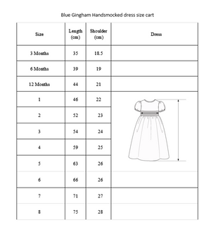 Blue Gingham Handmocked Dress