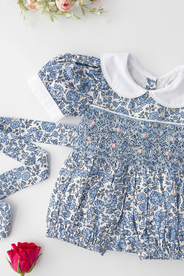 Rose Bud Hand-smocked Romper