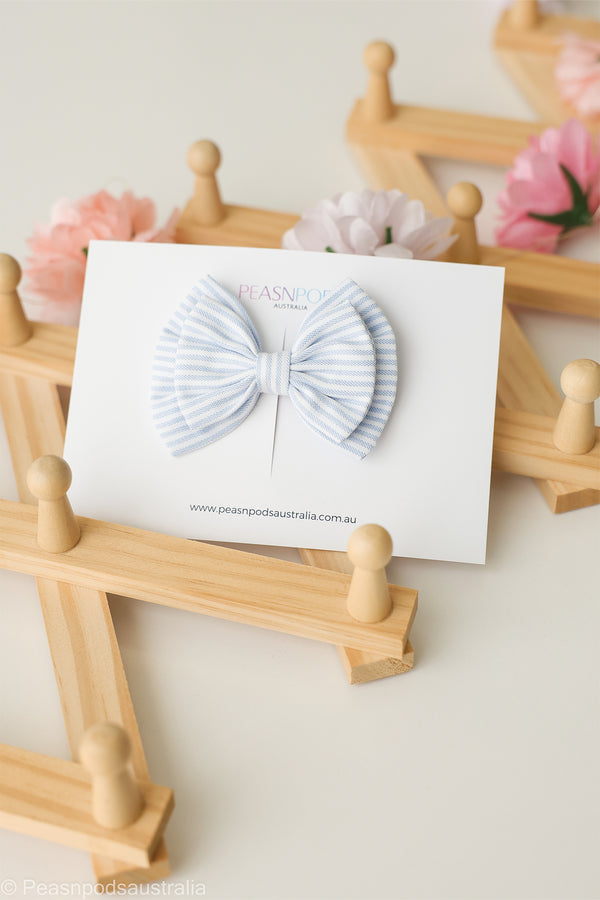 Blue Stripe Bow