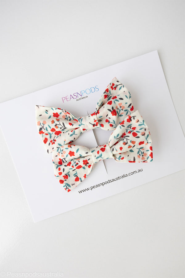 Red Floral Bow