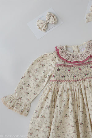 Muave Medow Handsmocked Dress