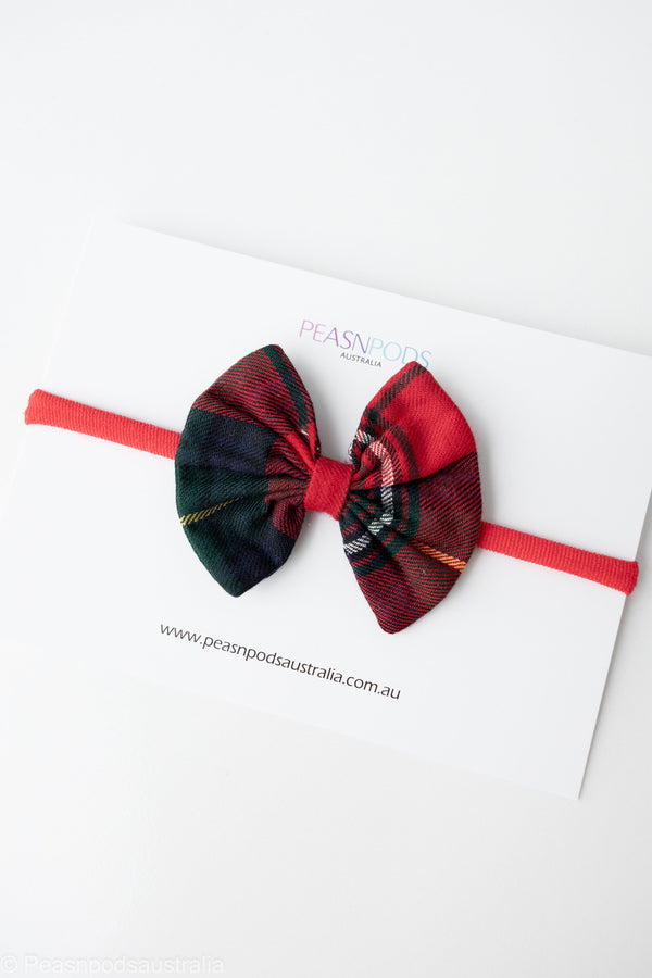 Red/Green Plaid Baby Headband