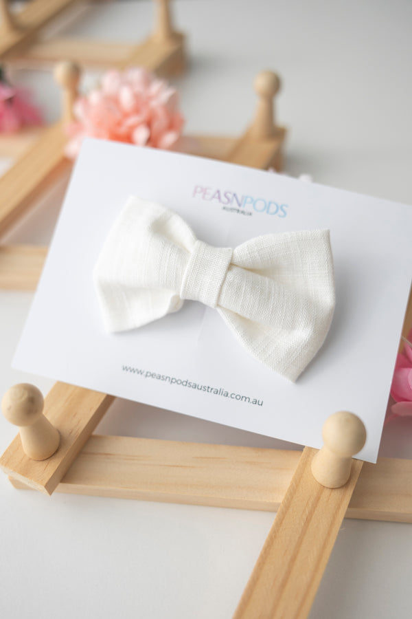 Ivory Linen Bow